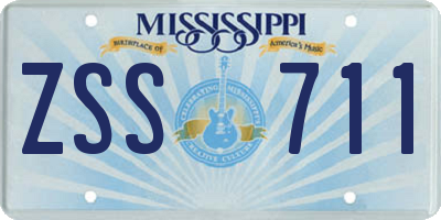 MS license plate ZSS711