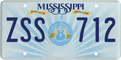 MS license plate ZSS712