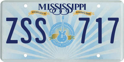 MS license plate ZSS717