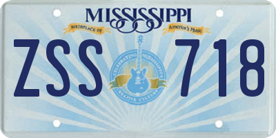 MS license plate ZSS718
