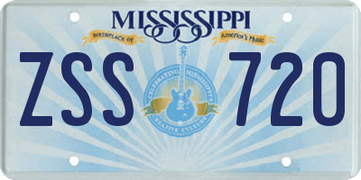 MS license plate ZSS720