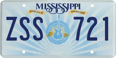 MS license plate ZSS721