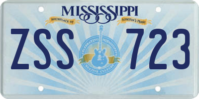 MS license plate ZSS723