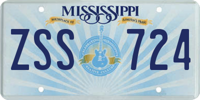 MS license plate ZSS724