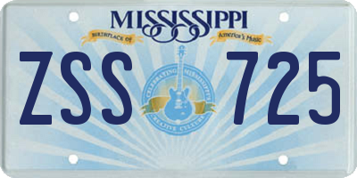 MS license plate ZSS725