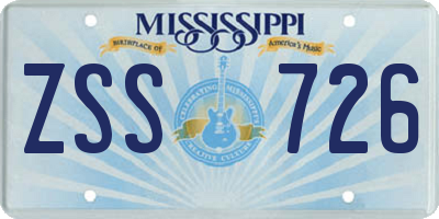 MS license plate ZSS726