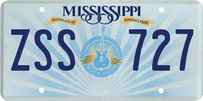 MS license plate ZSS727