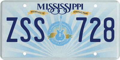 MS license plate ZSS728
