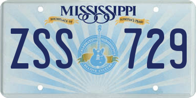 MS license plate ZSS729
