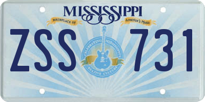 MS license plate ZSS731