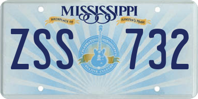MS license plate ZSS732