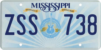 MS license plate ZSS738