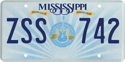 MS license plate ZSS742