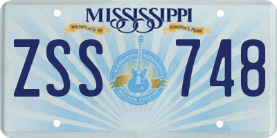 MS license plate ZSS748