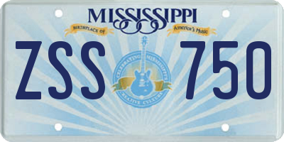 MS license plate ZSS750