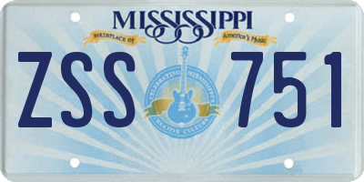 MS license plate ZSS751