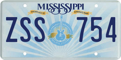 MS license plate ZSS754