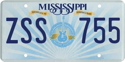 MS license plate ZSS755