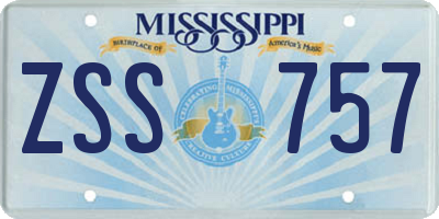 MS license plate ZSS757