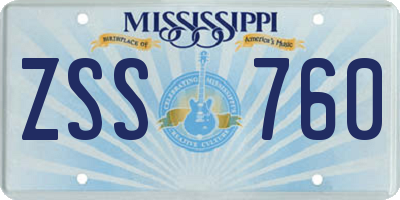 MS license plate ZSS760