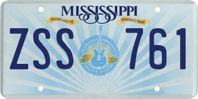 MS license plate ZSS761