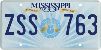 MS license plate ZSS763