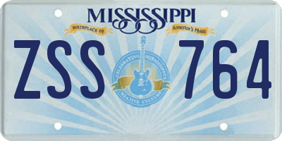 MS license plate ZSS764