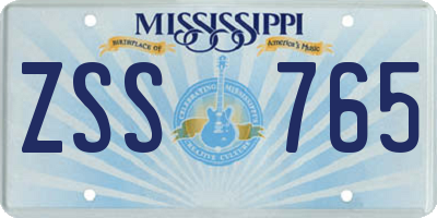 MS license plate ZSS765