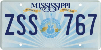 MS license plate ZSS767