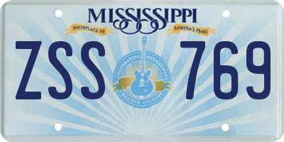 MS license plate ZSS769