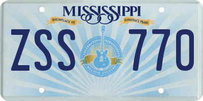 MS license plate ZSS770