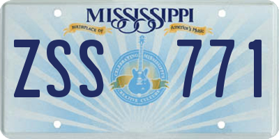 MS license plate ZSS771