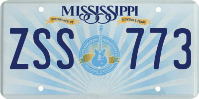 MS license plate ZSS773