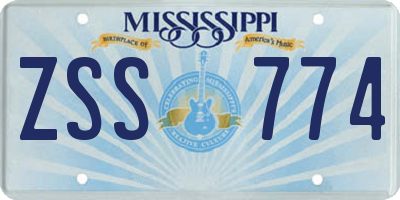 MS license plate ZSS774