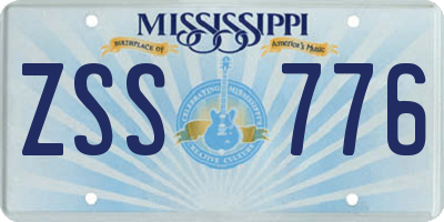 MS license plate ZSS776