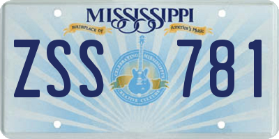 MS license plate ZSS781