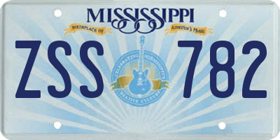 MS license plate ZSS782