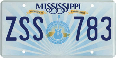 MS license plate ZSS783