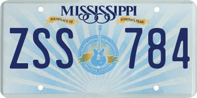 MS license plate ZSS784
