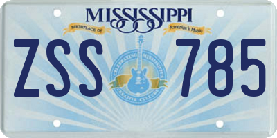 MS license plate ZSS785