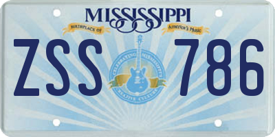 MS license plate ZSS786