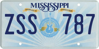 MS license plate ZSS787