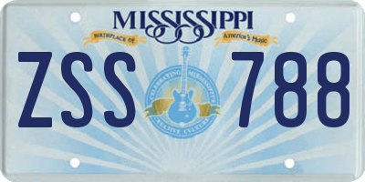 MS license plate ZSS788