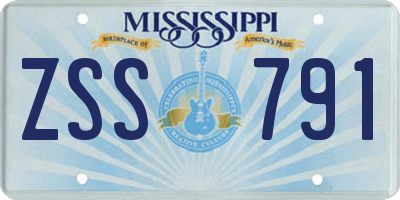 MS license plate ZSS791