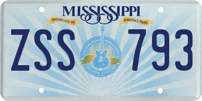 MS license plate ZSS793