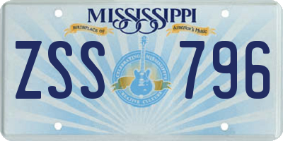 MS license plate ZSS796