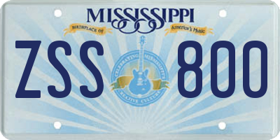 MS license plate ZSS800