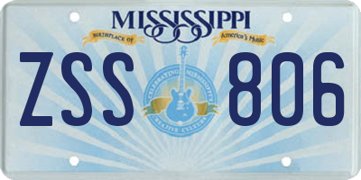 MS license plate ZSS806
