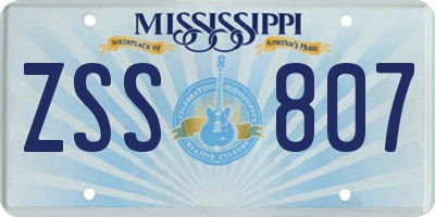 MS license plate ZSS807