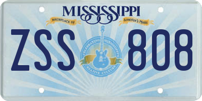 MS license plate ZSS808